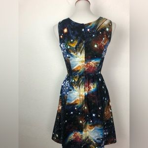 ModCloth fervour dress workmen’s small galaxy fit & flare sleeve less